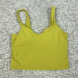 Lululemon Tank Top Womens 6 Green Sweetheart Neck Cropped Built In Bra Align Gym